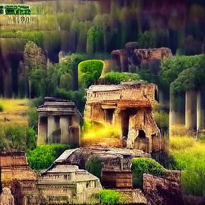 Ancient Temple Ruins in Greece and Rome