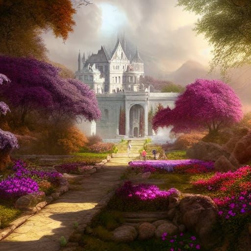Heavenly Castles and Gardens: A Matte Painting