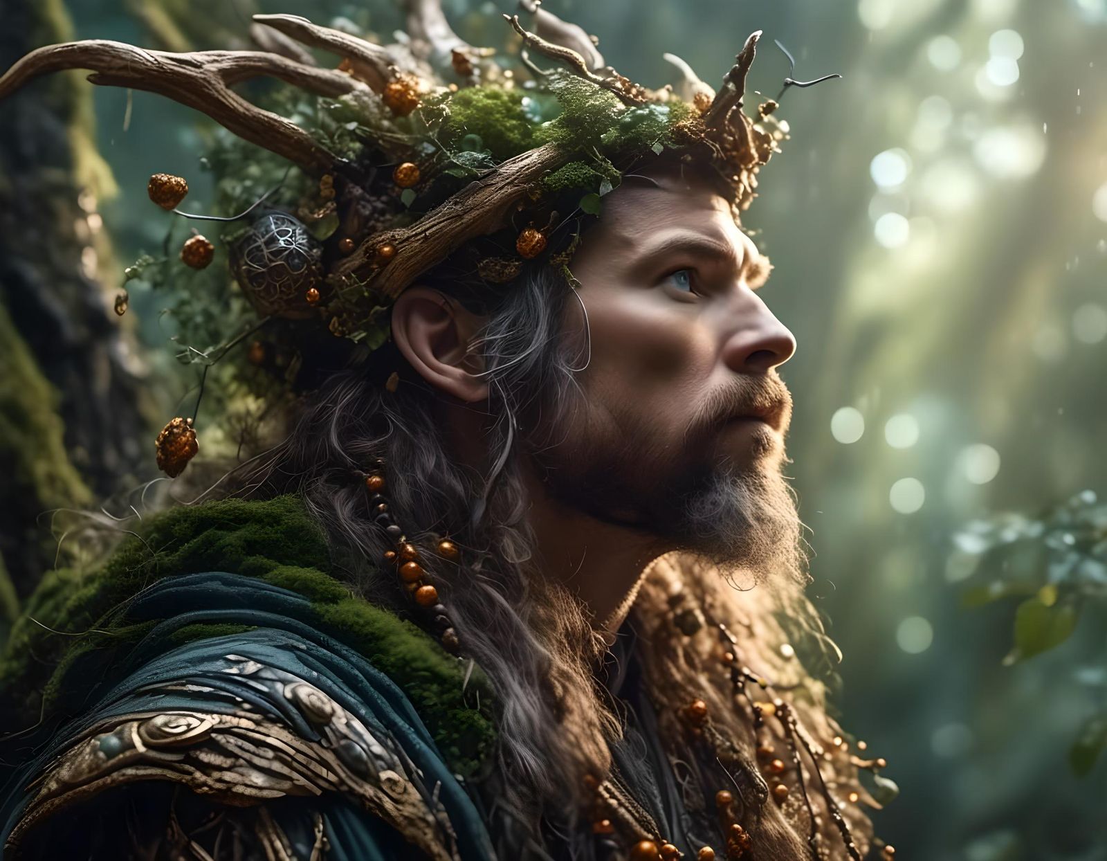 Hyperreal Druid in Lucid Dream Style