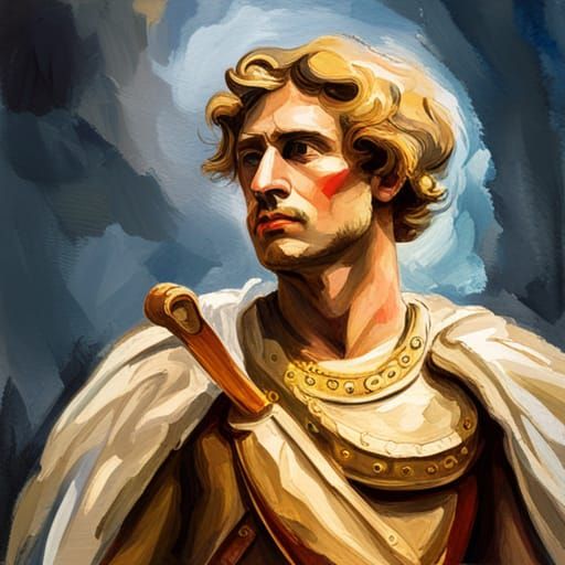 Alexander the Great in Gouache Watercolor Style