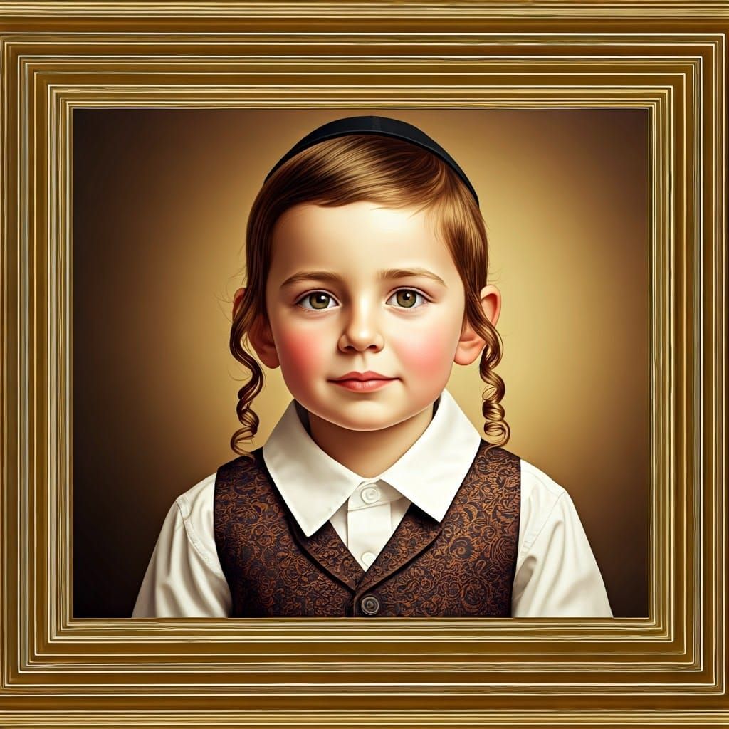 A Delicate Haredi Boy with Intelligent Eyes and Captivating ...
