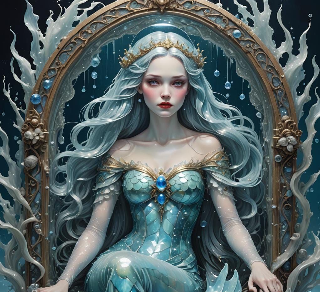 Cyber Mermaid Snow White in Glass Coffin