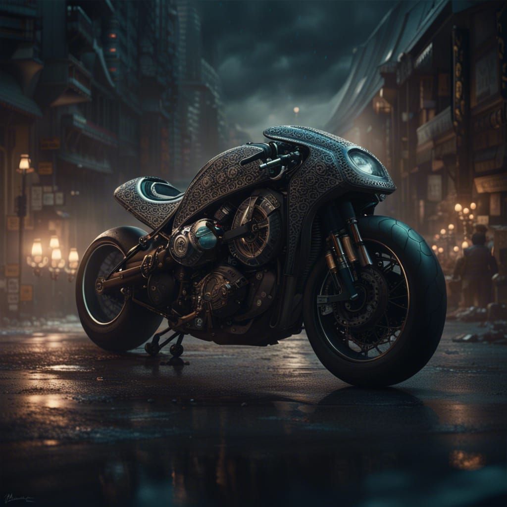 Epic Motorcycle Digital Matte Painting