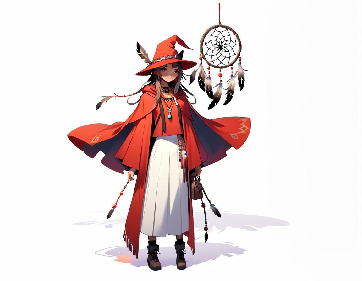 Unique Character Design: Mismatched Outfit with Dreamcatcher