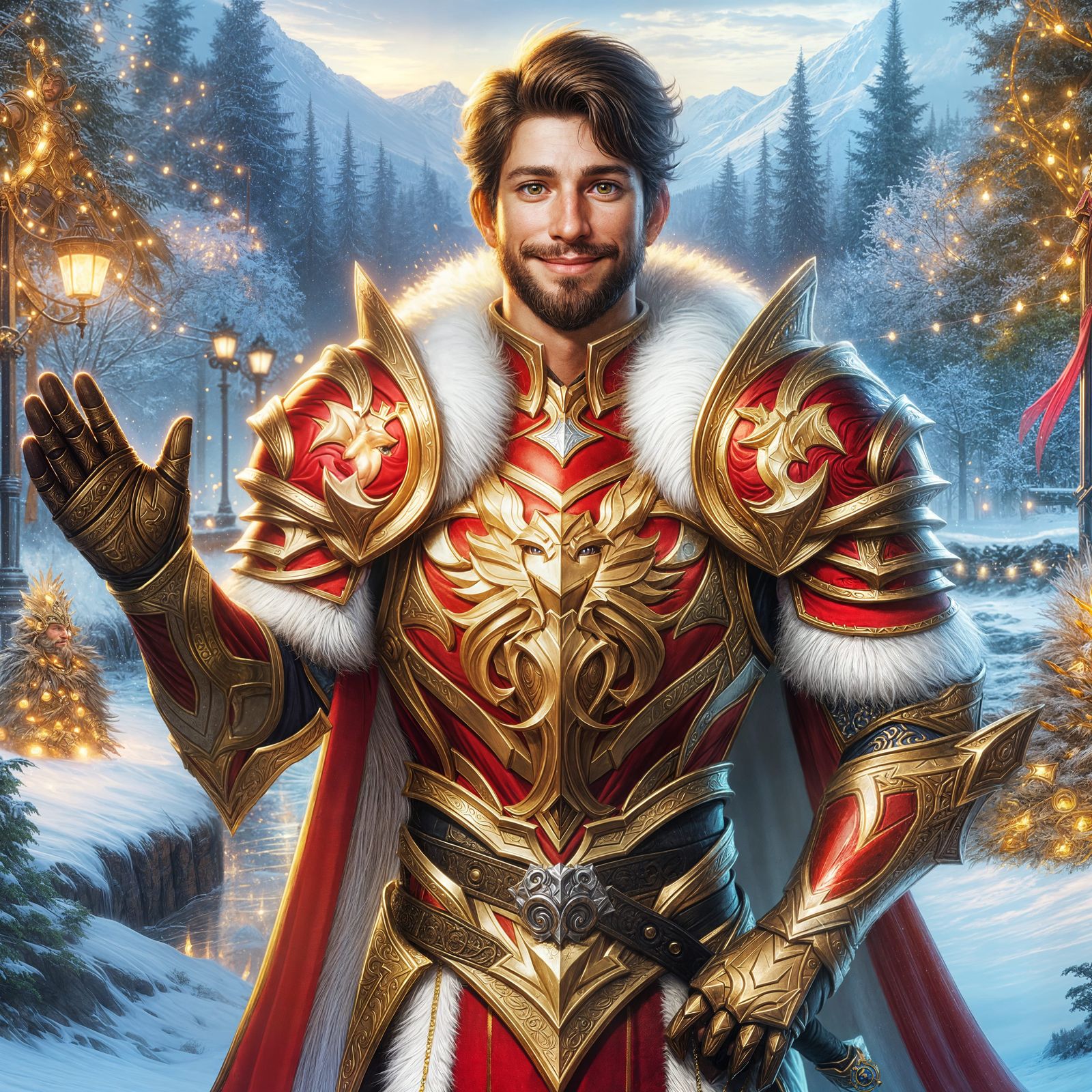 Golden Paladin in Winter Wonderland