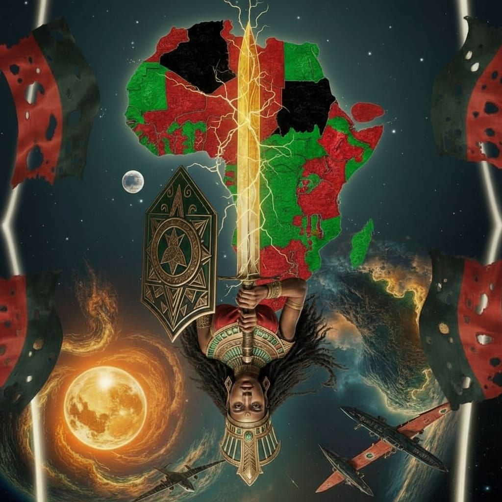 African Queen Protects Continent Amidst Cosmic Planes and Go...