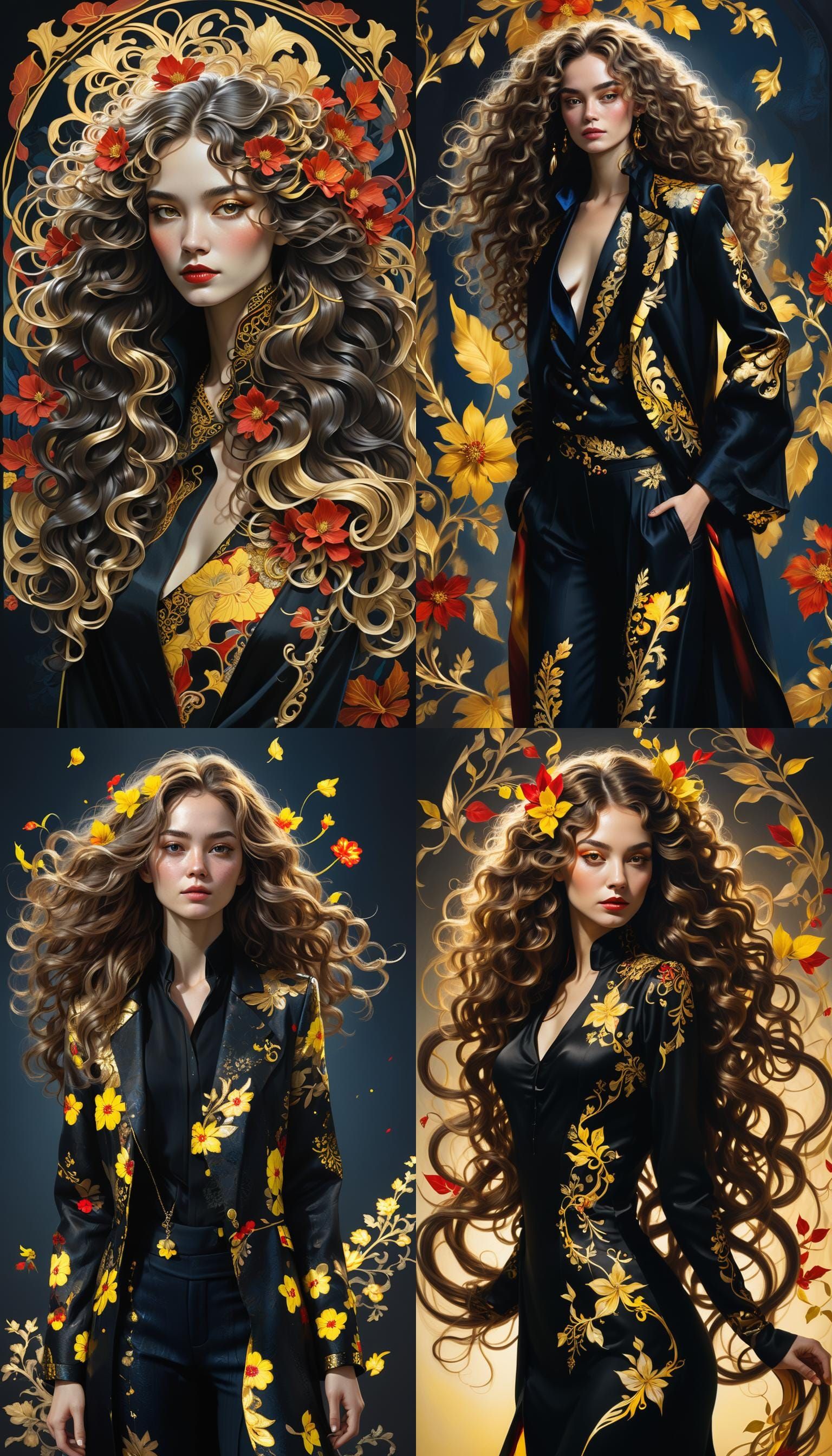 Botanical Silk: Portrait in Artgerm Style