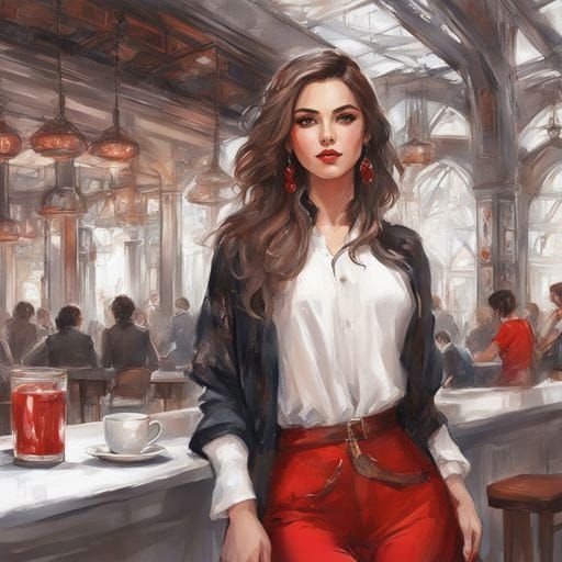 Stunning Iranian Girl Portrait in Splash Art Style