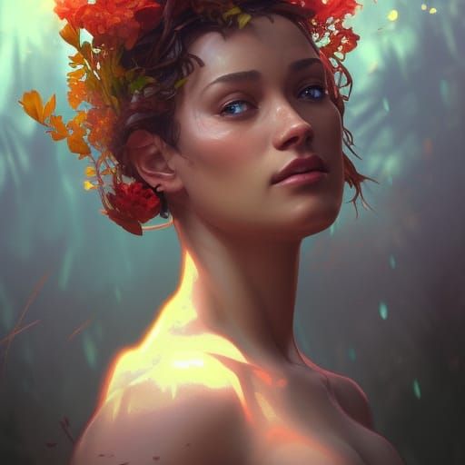 Mother Nature Portrait in Hyperdetailed Concept Art