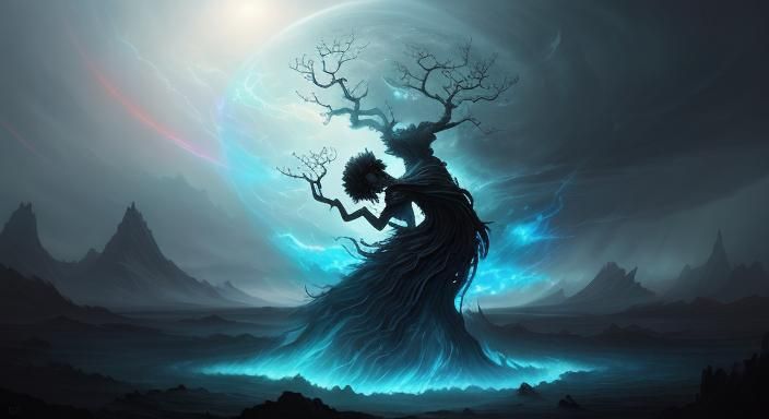 Surreal Digital Painting of Nature's Delicate Balance