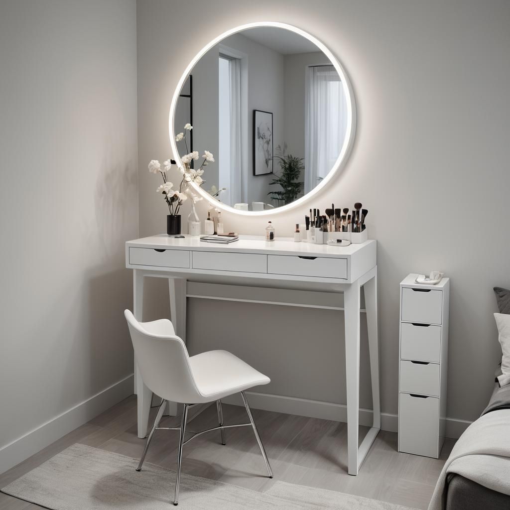 Modern Minimalist Vanity Table in Scandinavian Design