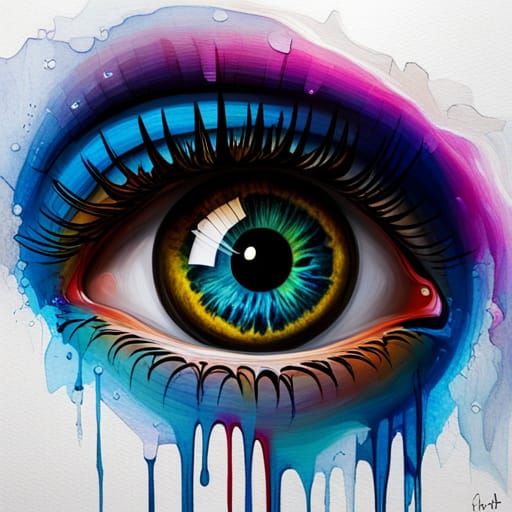 Hyperrealistic Galaxy Eyeball in Graffiti Art Style