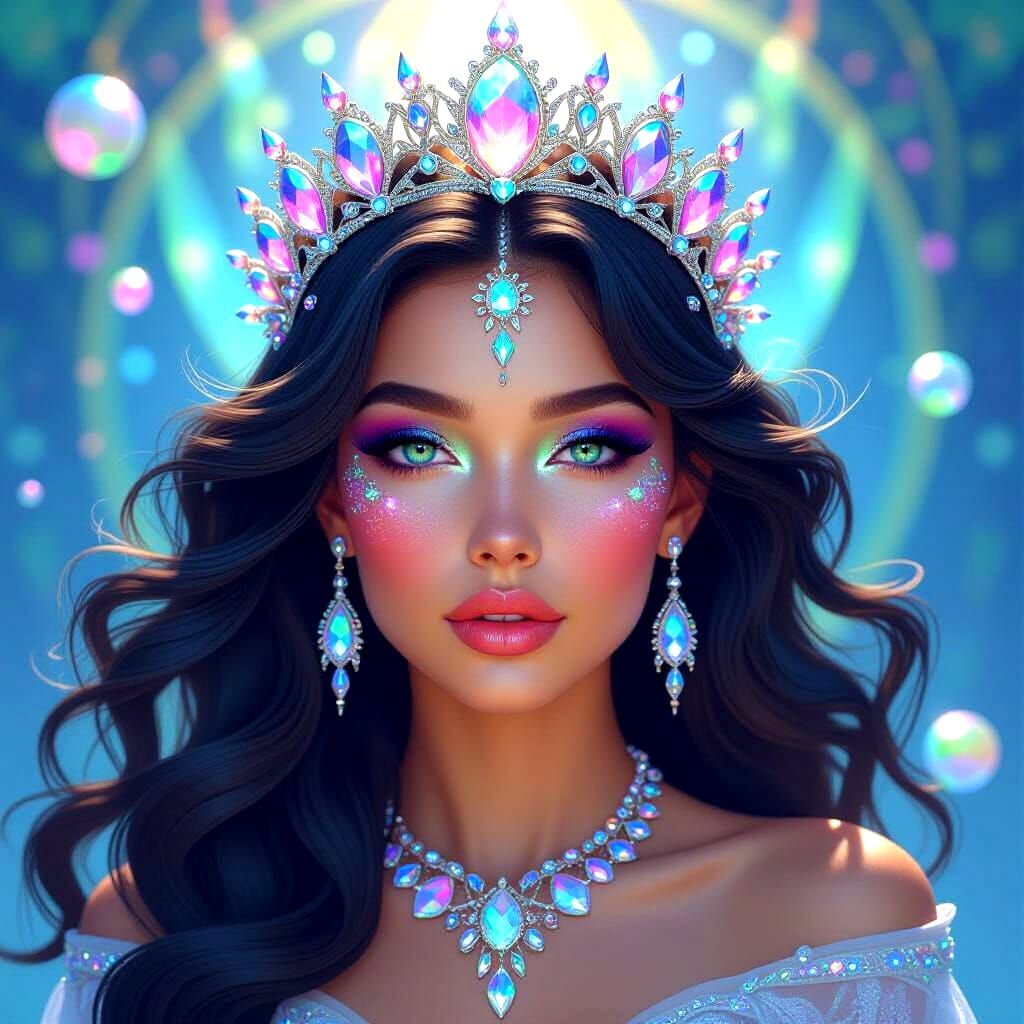 Surreal Woman with Galaxy Eyes, Magical Fantasy Art