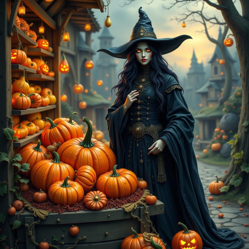 Headless Horseman's Halloween Pumpkin Stall