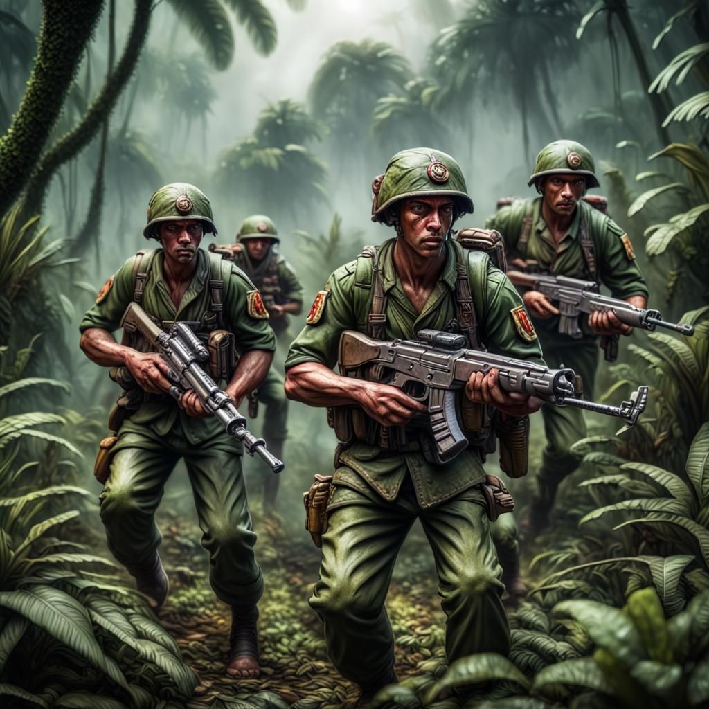 Hyperrealistic Catachan Jungle Fighters in HDR
