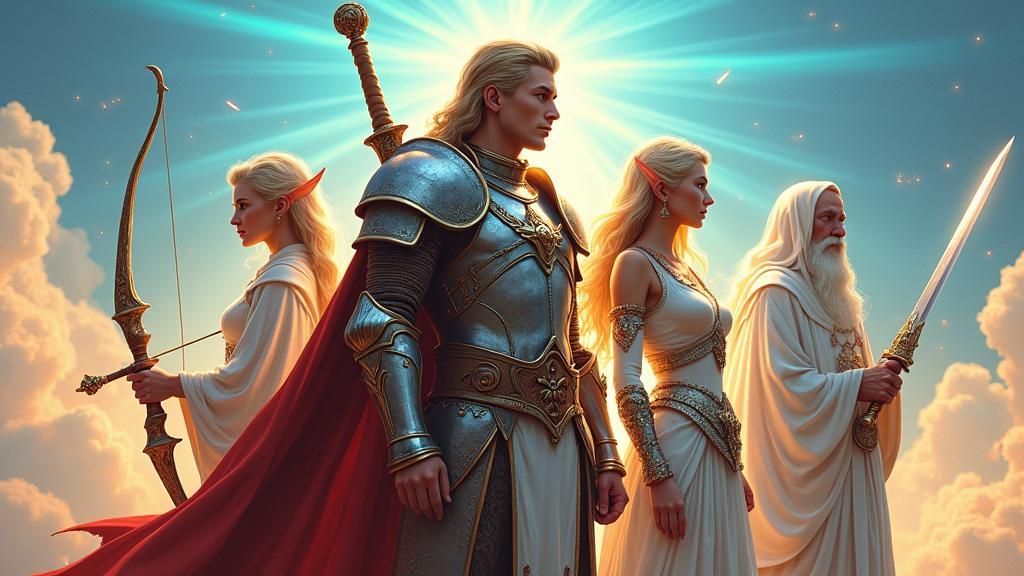 Fantasy Fellowship United Against a Bright Sky