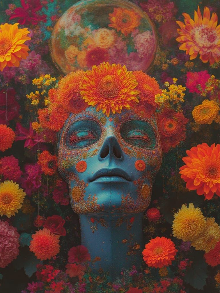 Dia de Los Muertos Celebration in Kaleidoscopic Motion