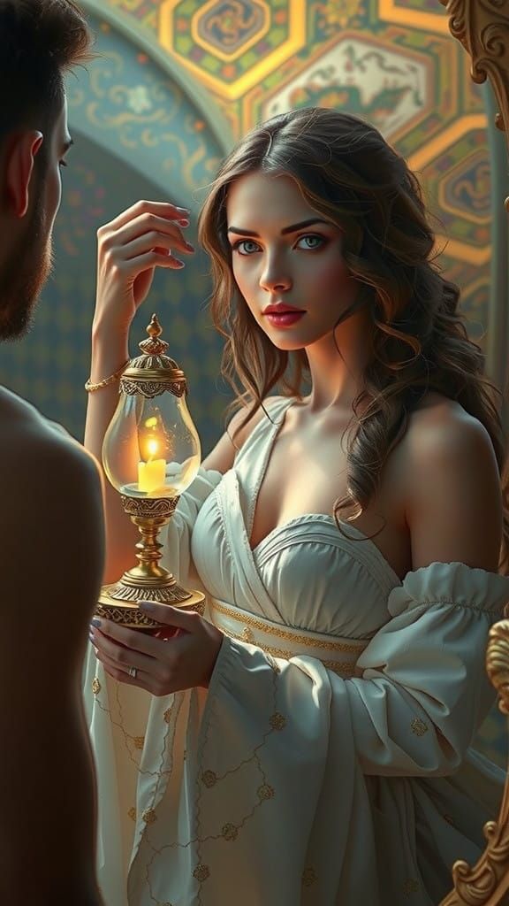 A Dreamlike Woman in Lavish, Mystical Splendor