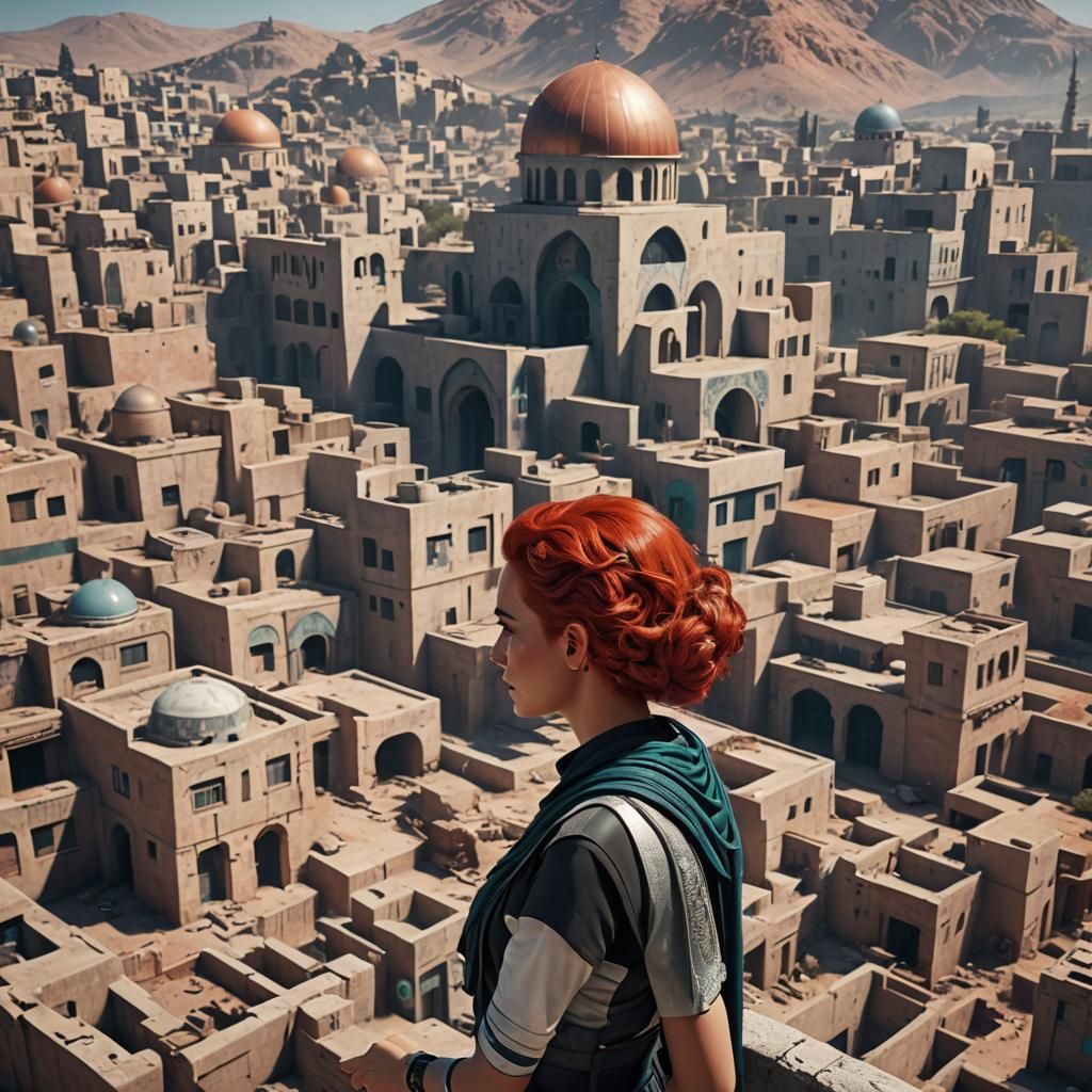 Hyperfuturistic Palestine: A Detailed Matte Painting
