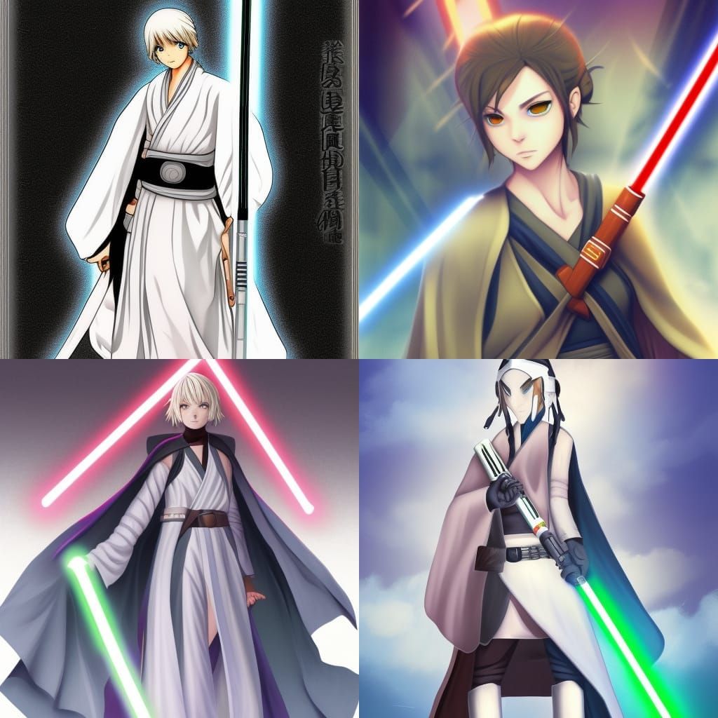 Anime Style Jedi Knight Illustration