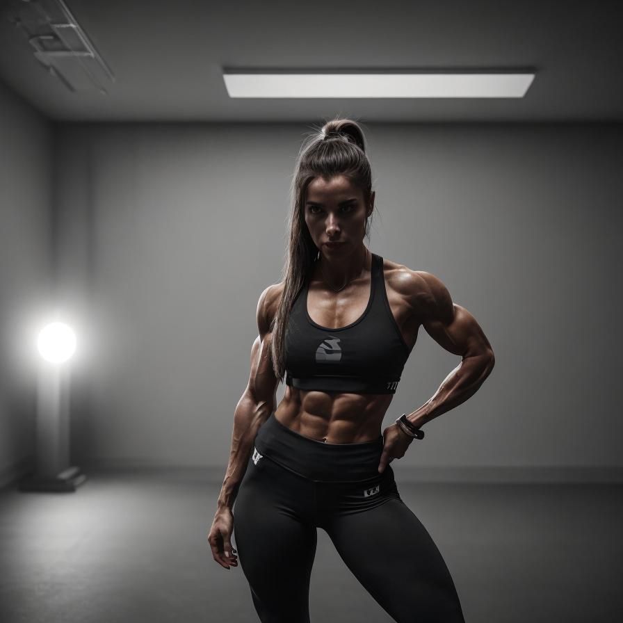 Fitness Influencer in Dark Room: Lifestyle Aesthetic