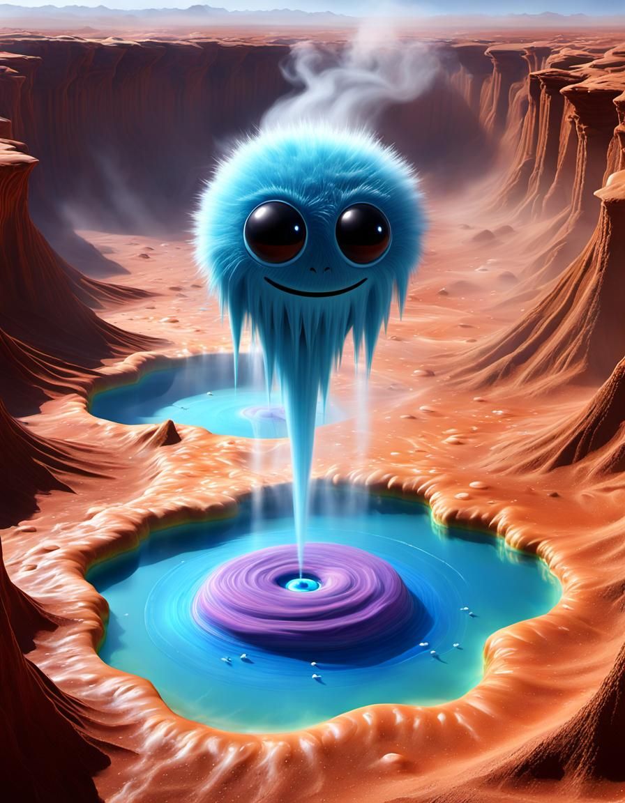 Fuzzy Aliens Relaxing in Superfluid Helium Pool