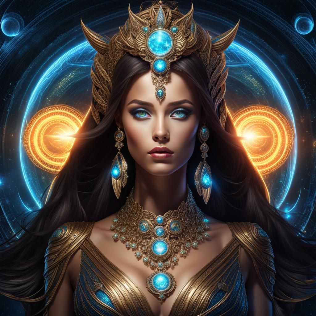 Fantasy Woman Casting Spells in Monochromatic Colors