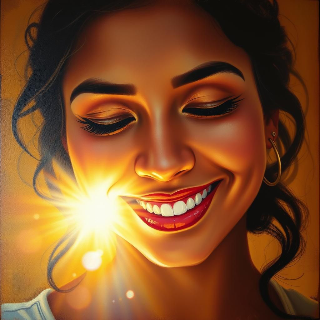 Ethnic Woman with Ethereal Light, Oil Painting