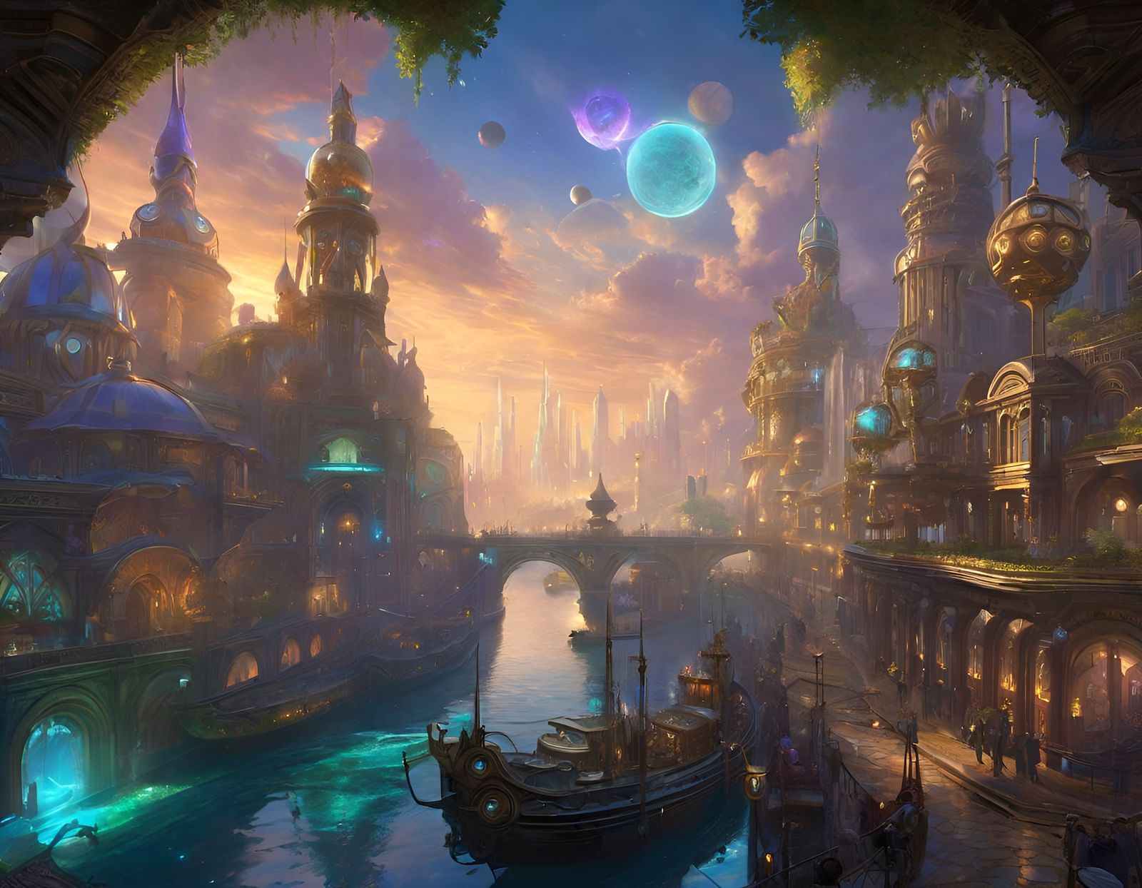 Aetherpunk cityscape