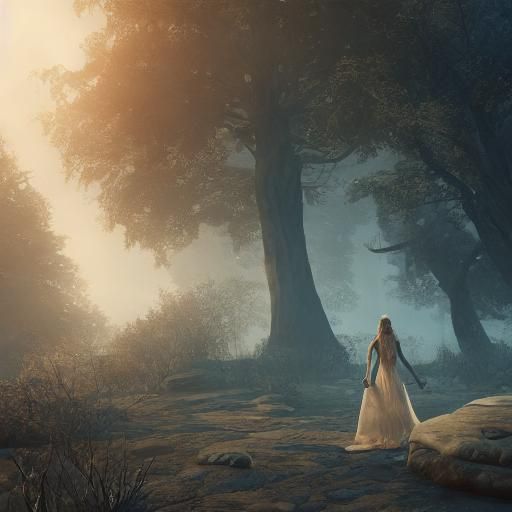 Wolf Under Silver Moon: Detailed Fantasy Art