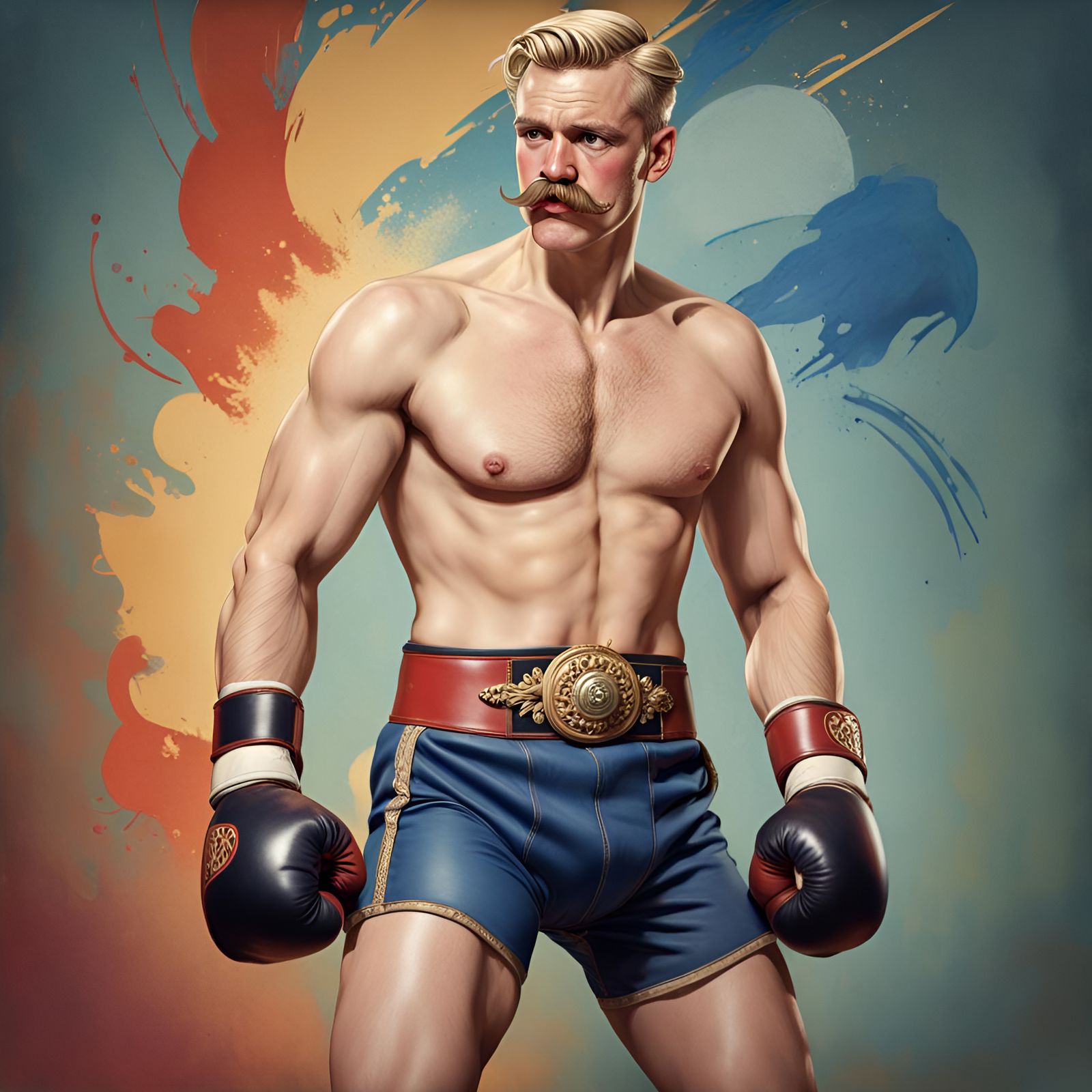 Vintage 19th Century Boxer Concept Art