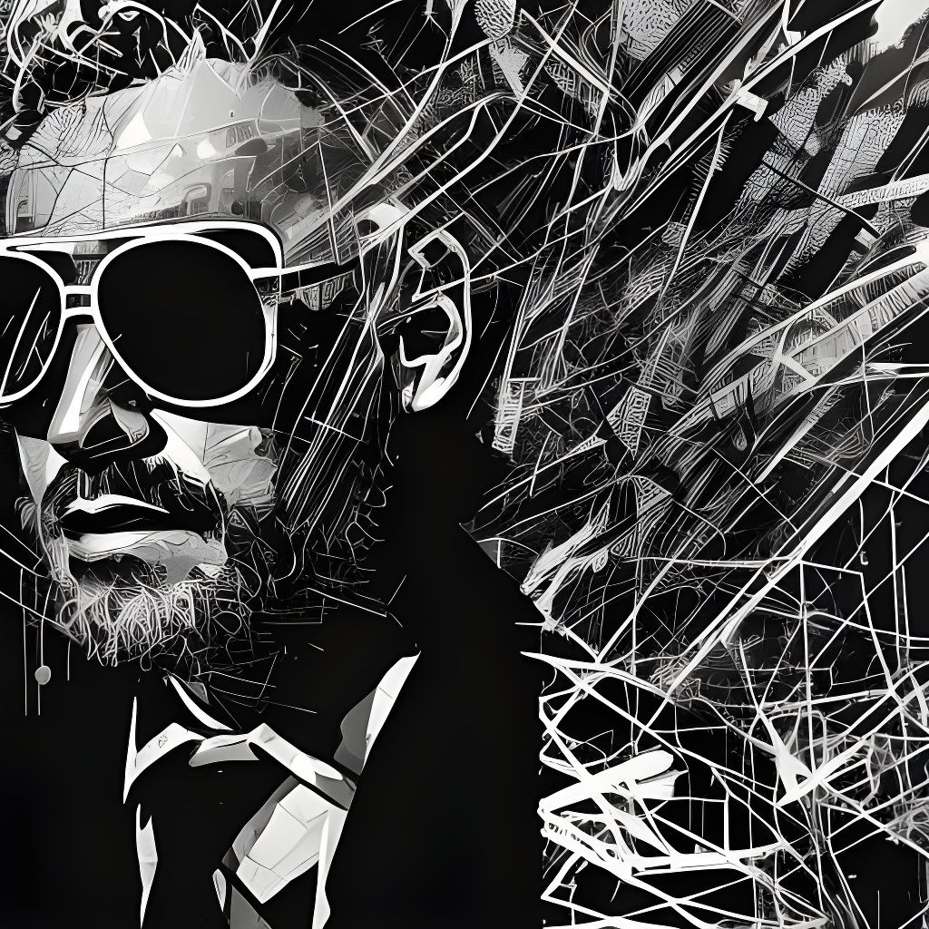 Skeleton in Sunglasses: Surreal Double Exposure Portrait