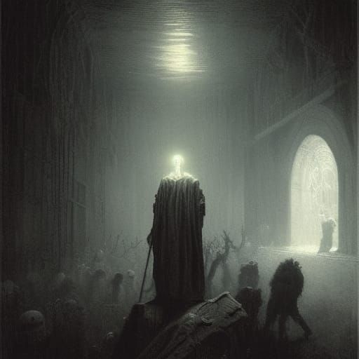 BMO Horror Image in Gustave Doré Style