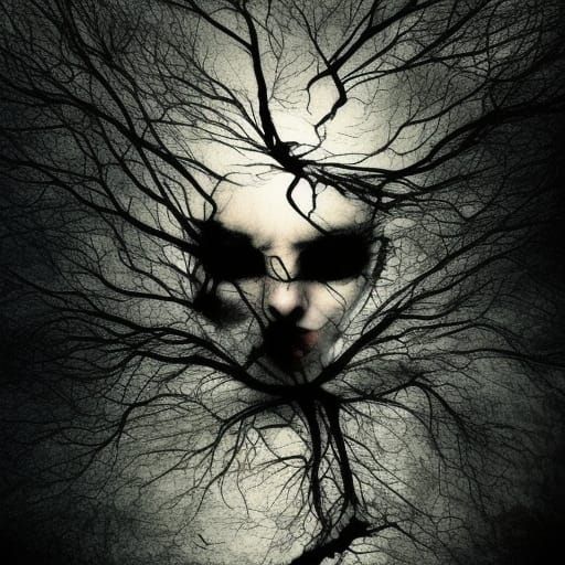 Dark Fantasy: Inner Turmoil in Purple and Yellow