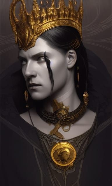 Sinister Devil Lord Portrait in Art Nouveau Style