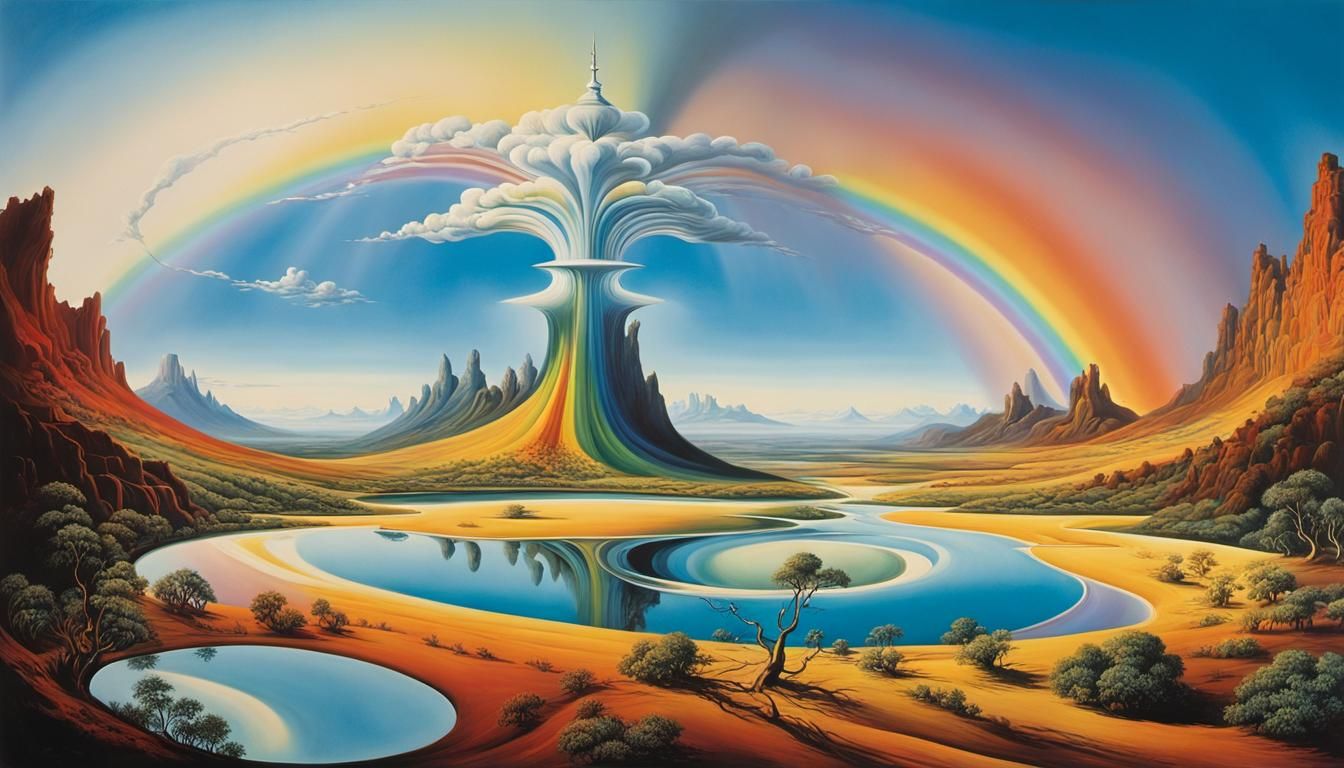 Surreal Landscape with Elastic Flora, Dali Style