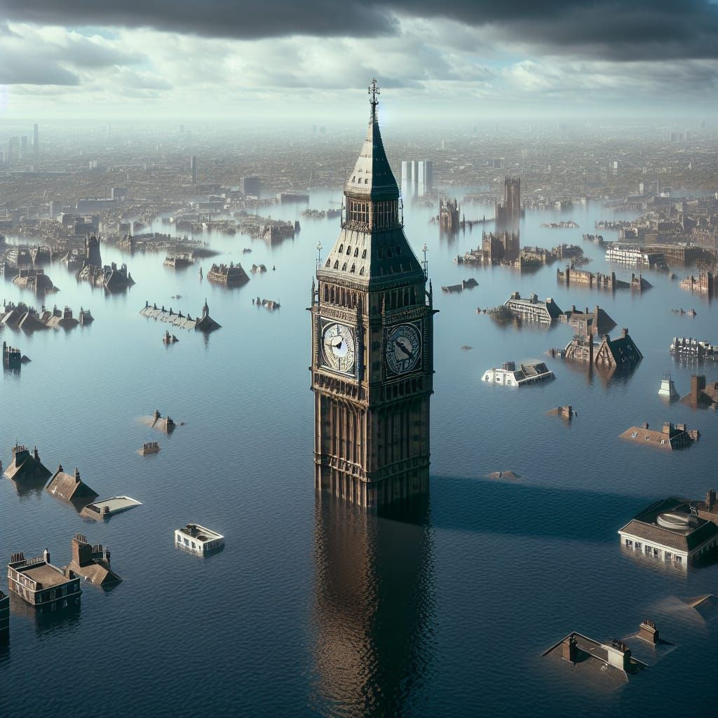 Submerged Big Ben: London's Silent Future