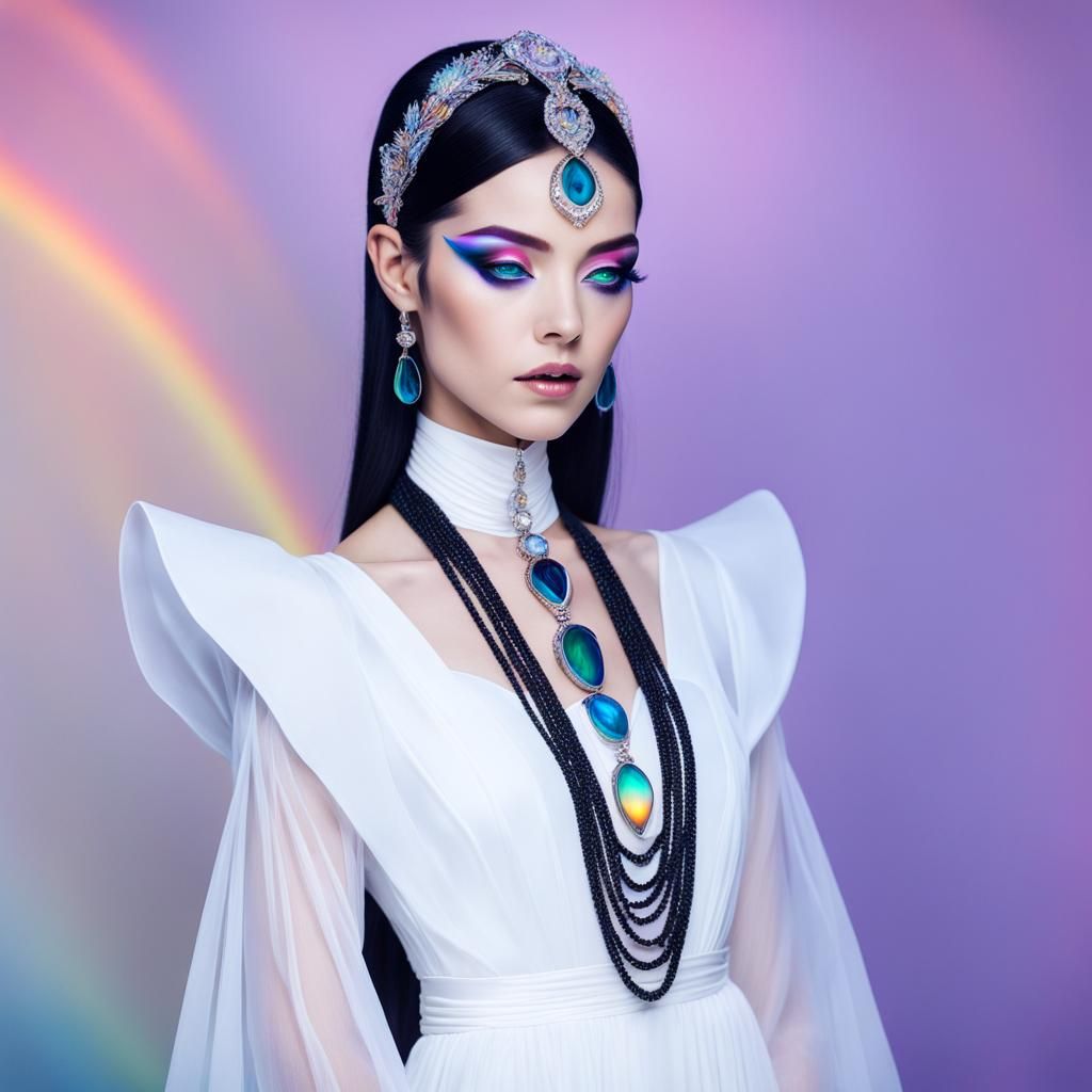 Iris Agate Goddess in Cyberpunk Style