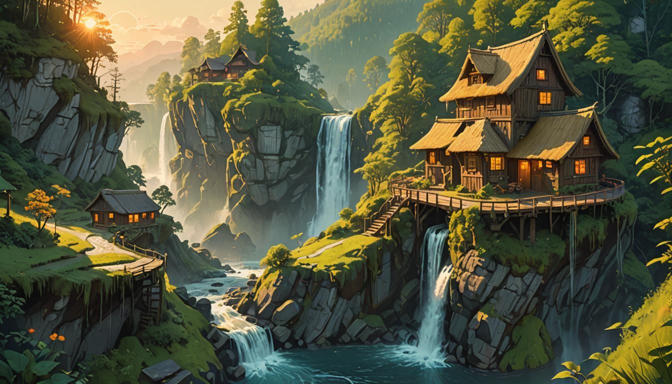 Miniature World Inside a Cup: Fantasy Concept Art