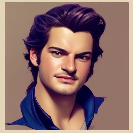 Flynn Rider Inspired Portrait in Art Nouveau Style