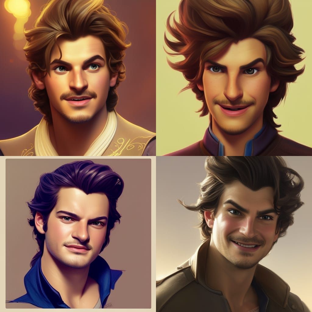 Joe Keery as Flynn Rider: Hyperdetailed Art