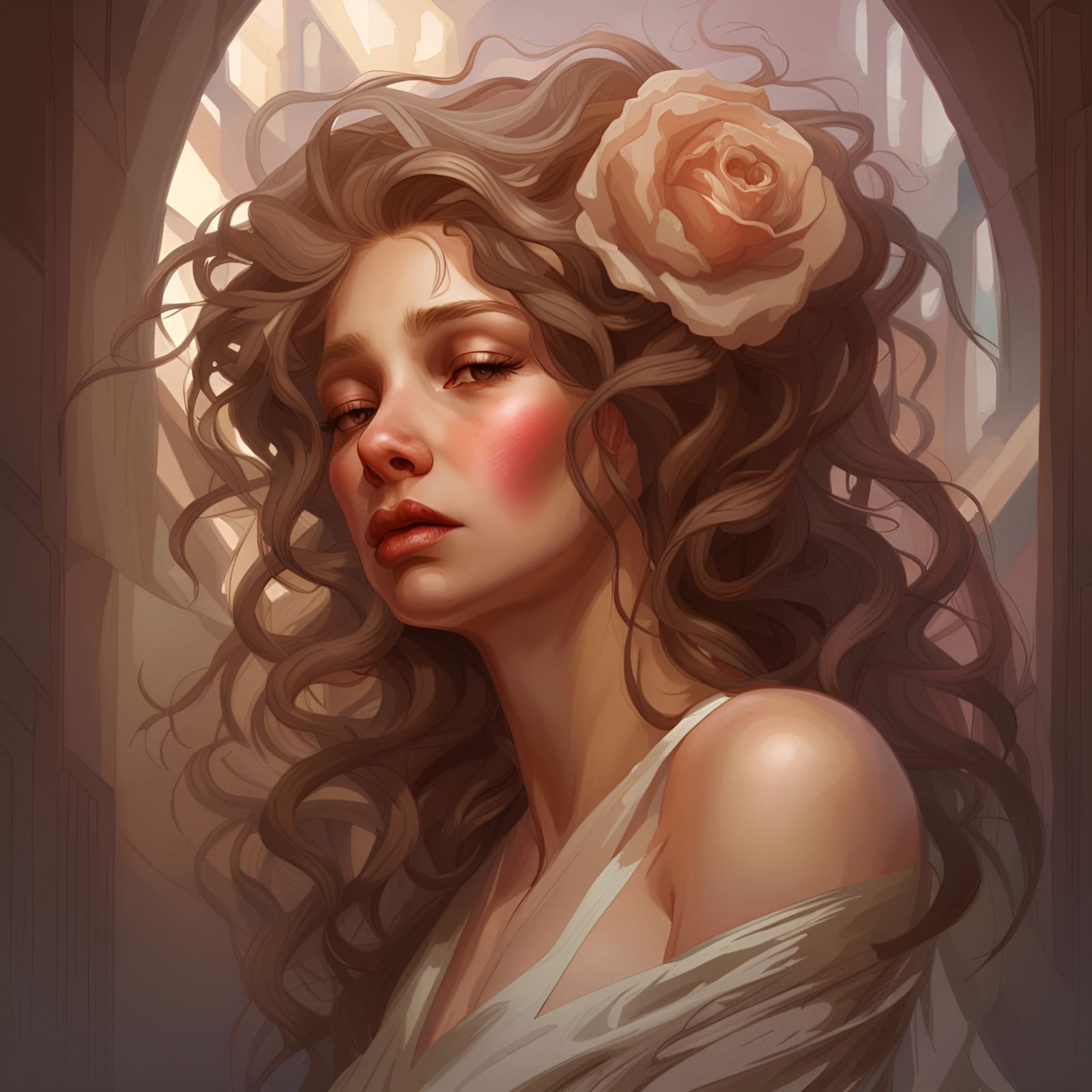 Weeping Woman Portrait in Hyperdetailed Digital Art