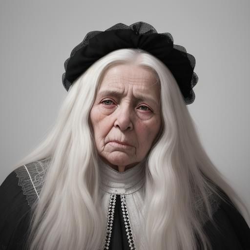 Distressed Portrait of a Very Old Woman