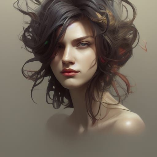 Hyperdetailed Portrait of a Crazy Girl