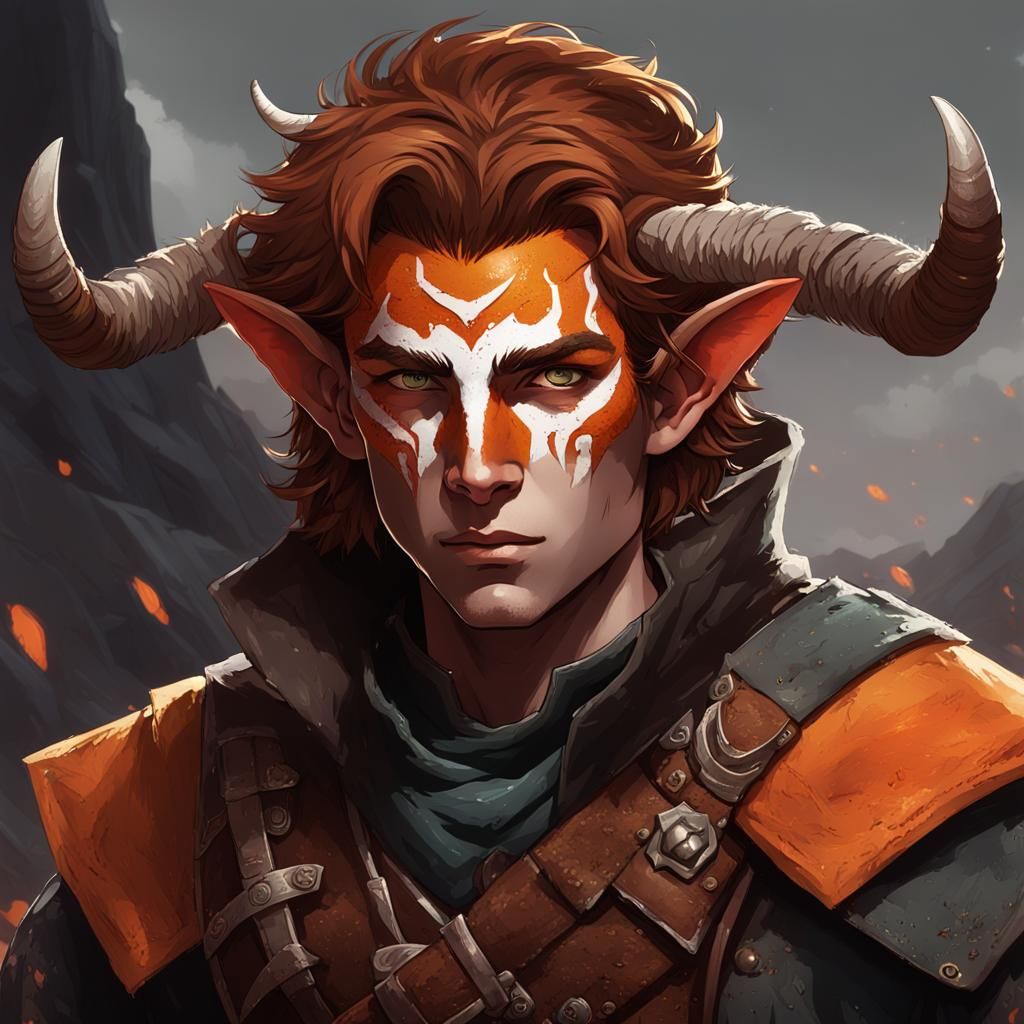 Tiefling Ranger with Eyepatch, Fantasy Concept Art