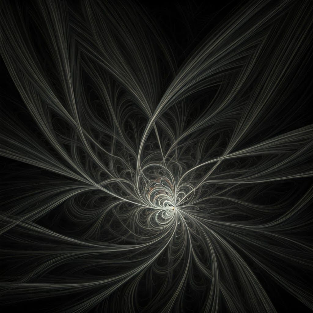 Hyperdetailed Fractal Automaton in Charcoal Style