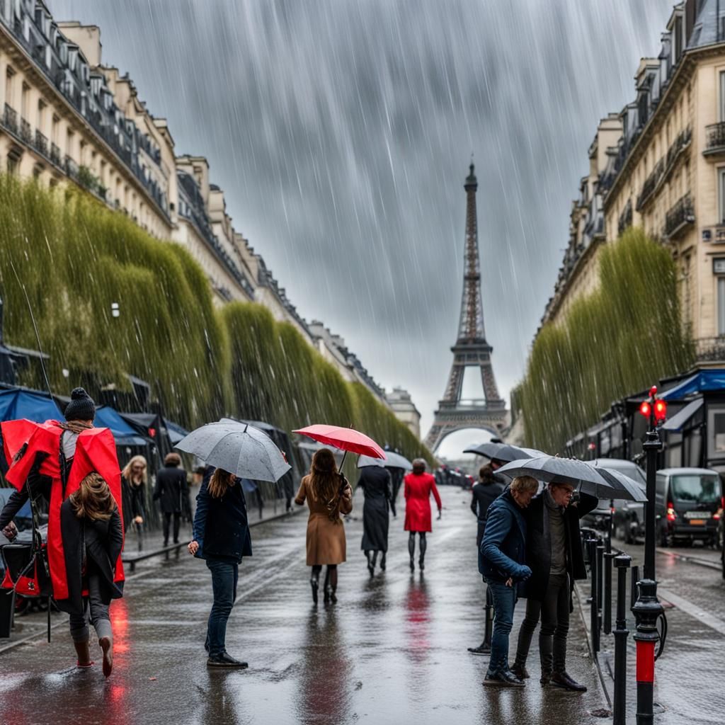 Rainy Day in Paris: Classic City Scene