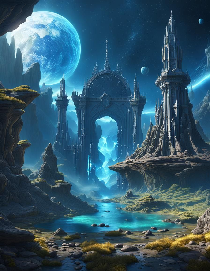 High-Definition Universe Landscape in Detailed Matte Paintin...