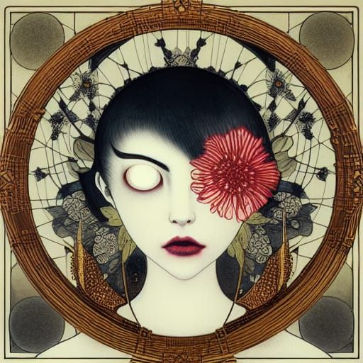 Detailed Mixed Media Illustration in Utagawa Hiroshige Style