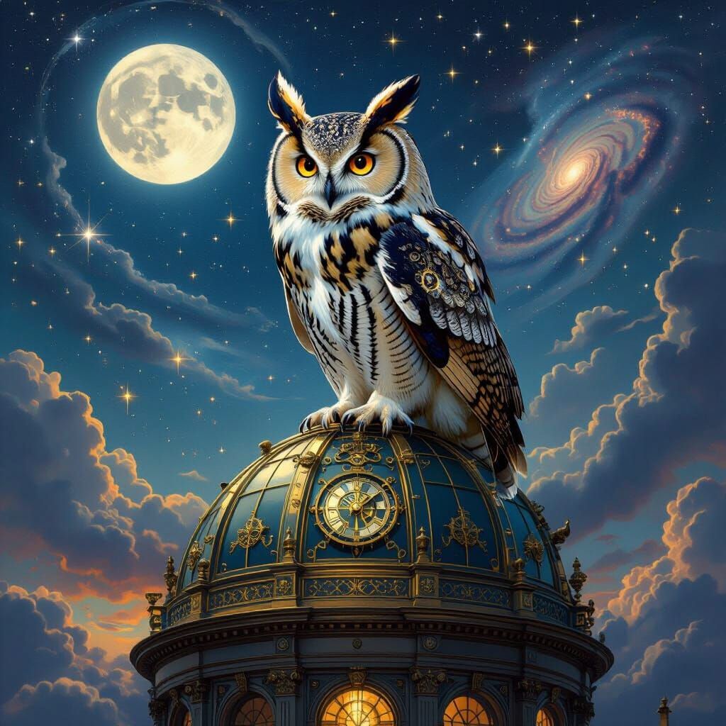 Clockwork Owl on Victorian Observatory Dome